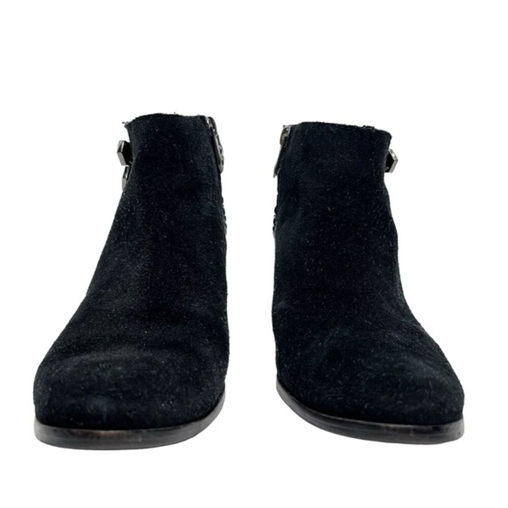SAM EDELMAN PENROSE Black Ankle Booties Boots Buckles Gothic Leather Suede 6.5 - Picture 6 of 15